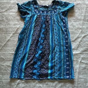 Loungees Size 2X Blue paisley print Patio dress
